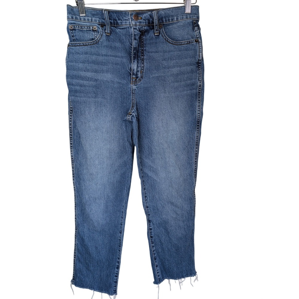 J.Crew High-Rise Classic Vintage Jeans Womens 27 Medium Wash Raw Hem Straight
